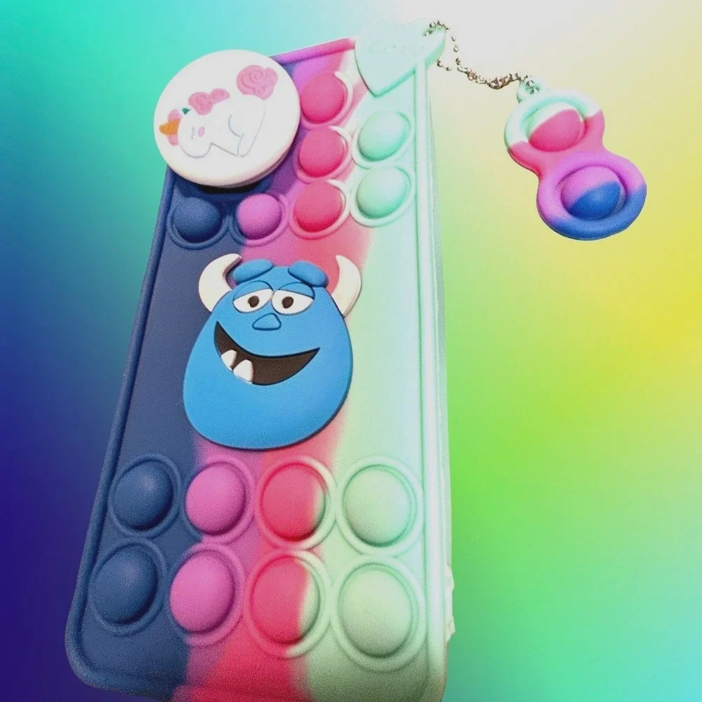 Samsung Galaxy‎ A32 5G Pop It Fidget Case Monsters Inc Sulley Blue